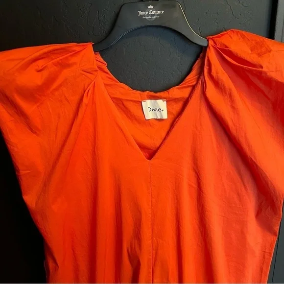 Dixie women’s Maxi dress V Neck Color: Orange variation vibes Hawaii vacation - Picture 3 of 5